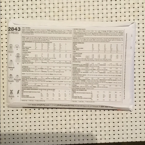 Simplicity Girls Dance Hall And More Costume Pattern - Picture 3 of 7